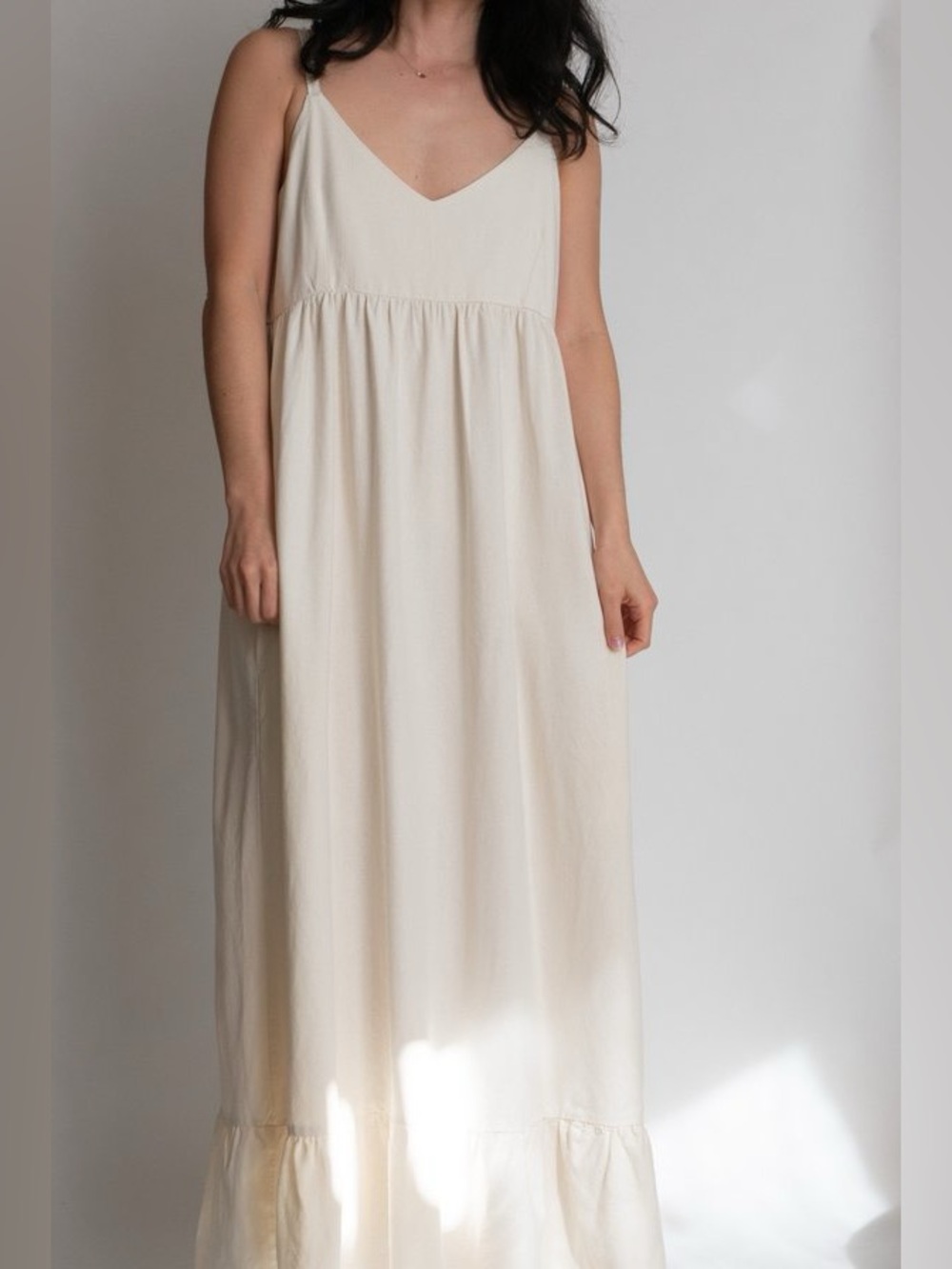 LACAUSA Raw Silk Indio Maxi Dress Natural